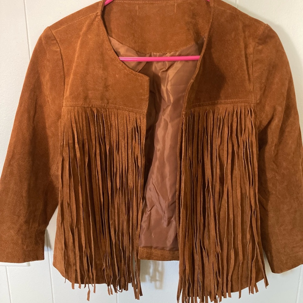 Brown Fringe SZ S Western Jacket beautiful Vintage